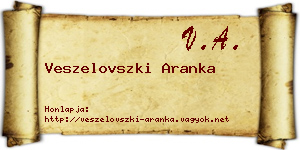 Veszelovszki Aranka névjegykártya
